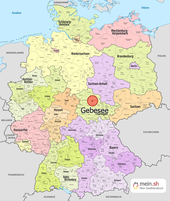 Deutschlandkarte mit Gebesee