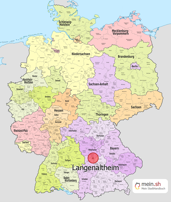 Deutschlandkarte mit Langenaltheim
