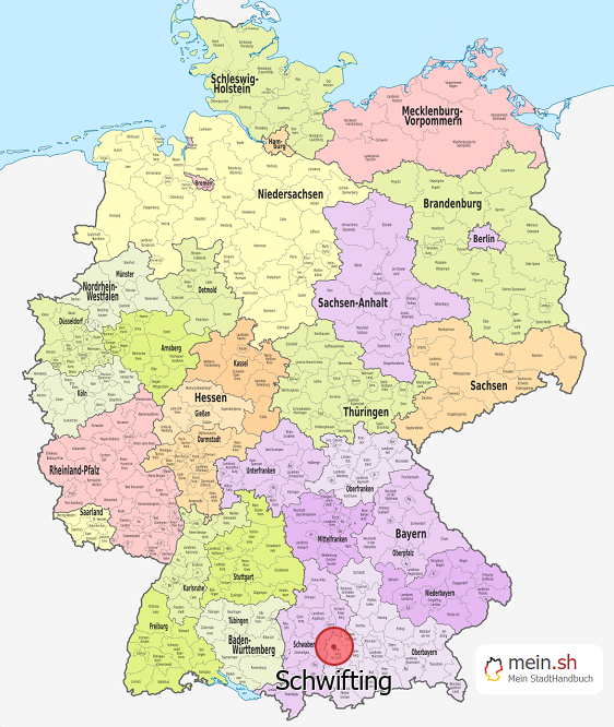 Deutschlandkarte mit Schwifting