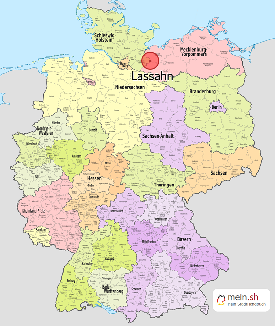 Deutschlandkarte mit Lassahn