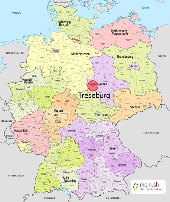 Deutschlandkarte mit Treseburg
