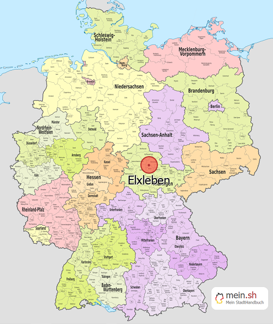 Deutschlandkarte mit Elxleben