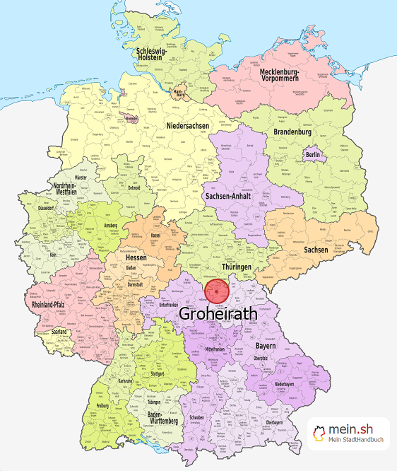 Deutschlandkarte mit Groheirath