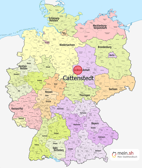 Deutschlandkarte mit Cattenstedt
