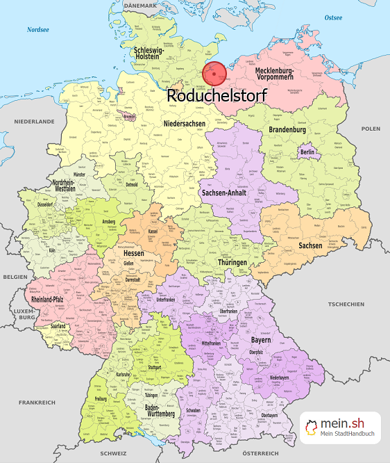 Deutschlandkarte mit Roduchelstorf