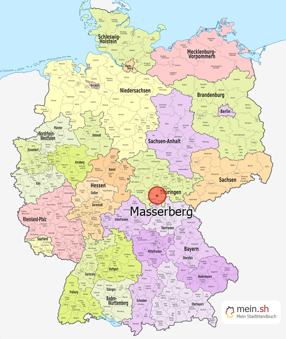 Deutschlandkarte mit Masserberg