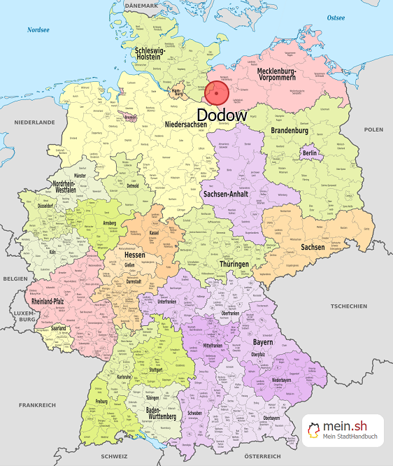 Deutschlandkarte mit Dodow