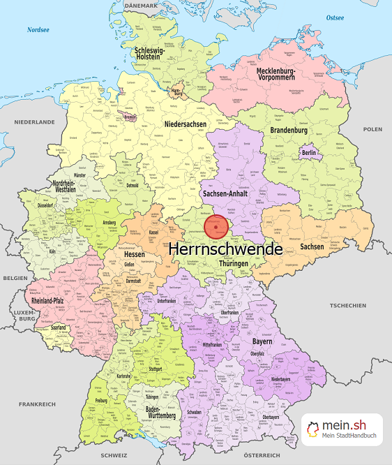Deutschlandkarte mit Herrnschwende