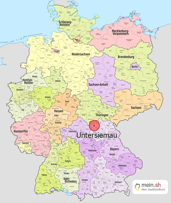 Deutschlandkarte mit Untersiemau