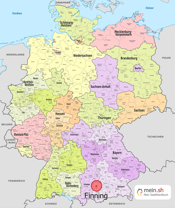 Deutschlandkarte mit Finning