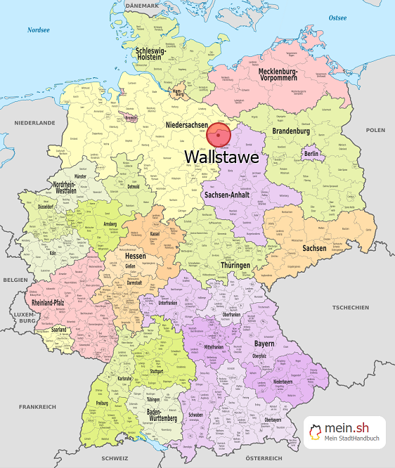 Deutschlandkarte mit Wallstawe