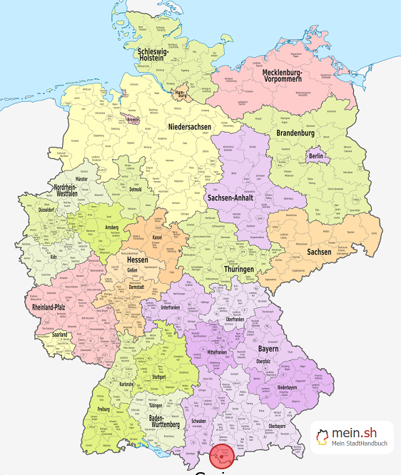 Deutschlandkarte mit Grainau