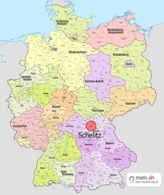 Deutschlandkarte mit Schelitz