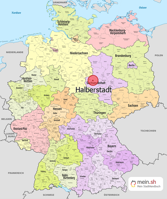 Deutschlandkarte mit Halberstadt