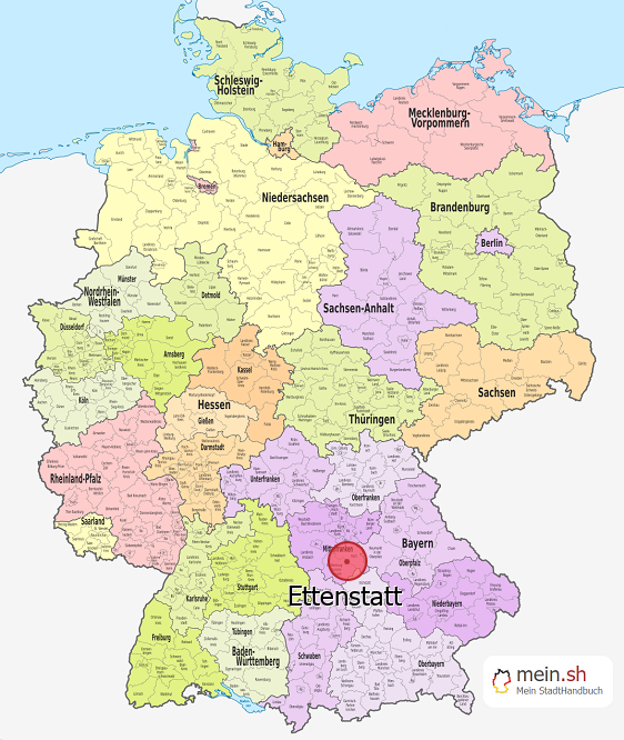 Deutschlandkarte mit Ettenstatt