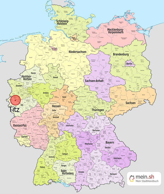 Deutschlandkarte mit Titz