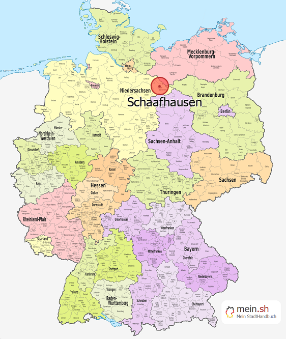 Deutschlandkarte mit Schaafhausen