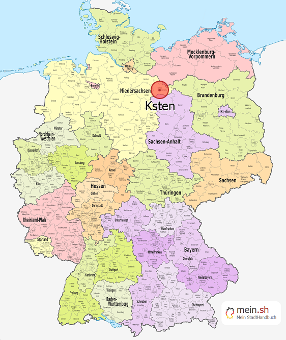 Deutschlandkarte mit Ksten