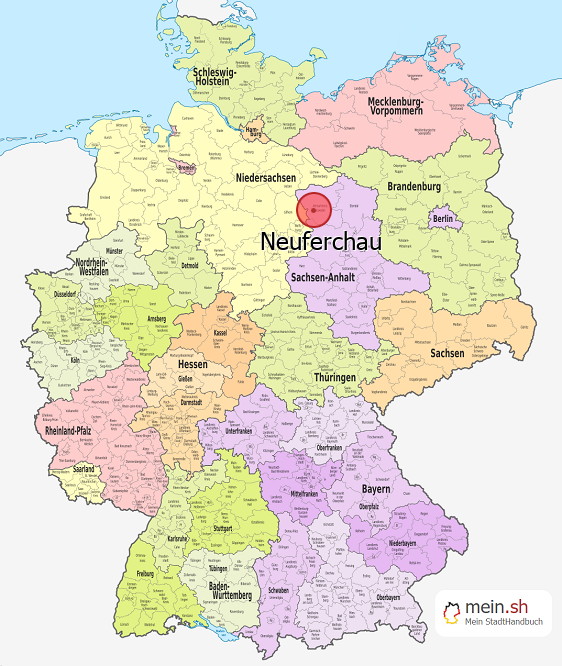 Deutschlandkarte mit Neuferchau
