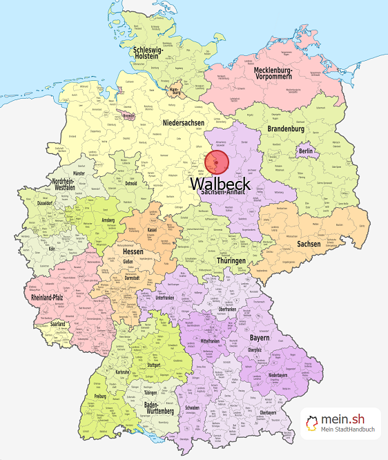 Deutschlandkarte mit Walbeck