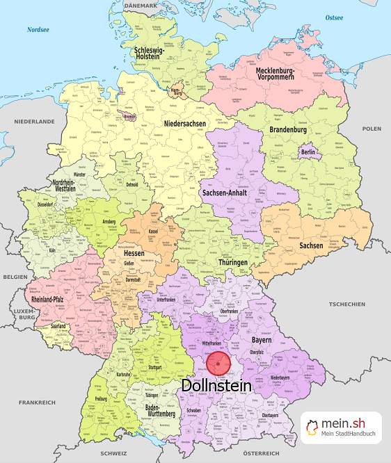 Deutschlandkarte mit Dollnstein