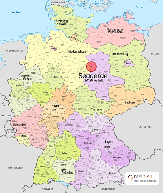 Deutschlandkarte mit Seggerde
