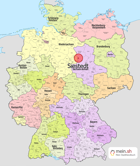 Deutschlandkarte mit Siestedt