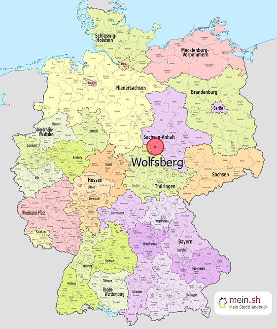Deutschlandkarte mit Wolfsberg
