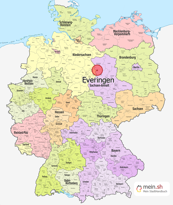 Deutschlandkarte mit Everingen