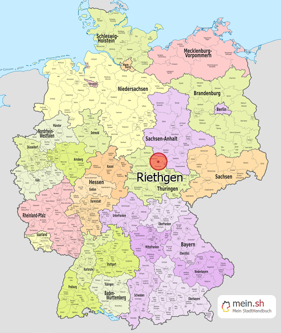 Deutschlandkarte mit Riethgen