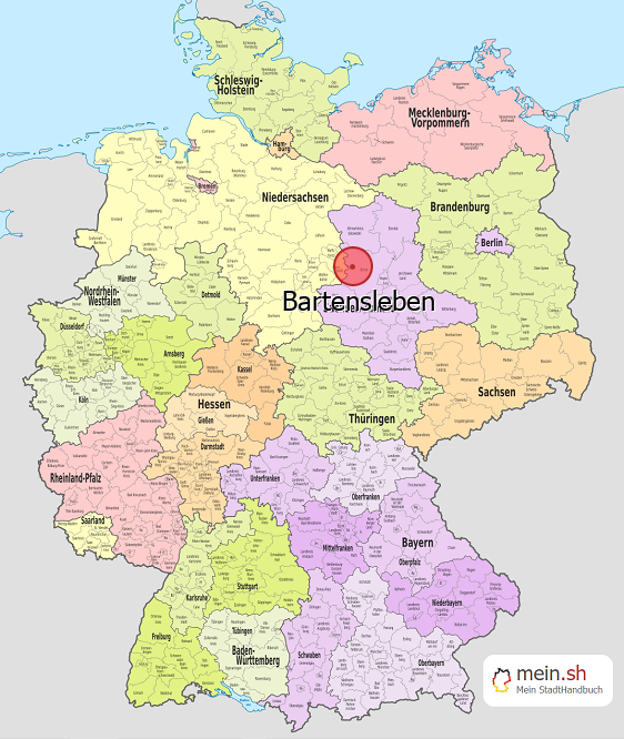 Deutschlandkarte mit Bartensleben
