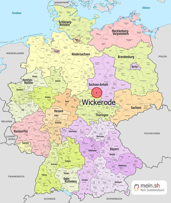Deutschlandkarte mit Wickerode