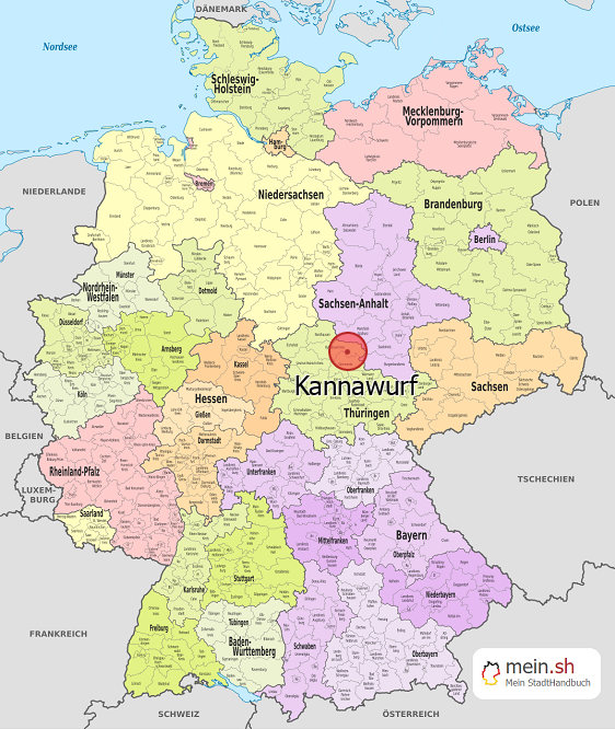 Deutschlandkarte mit Kannawurf