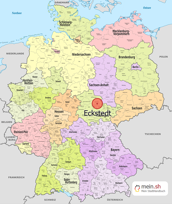 Deutschlandkarte mit Eckstedt