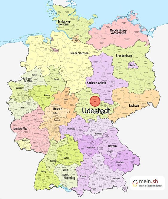Deutschlandkarte mit Udestedt