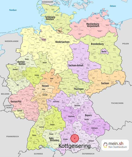 Deutschlandkarte mit Kottgeisering