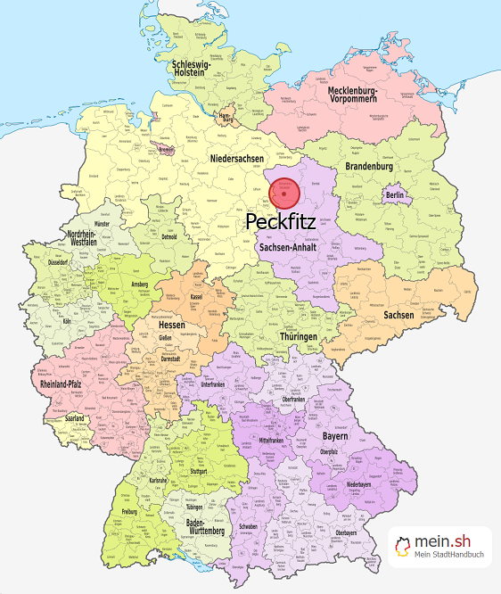 Deutschlandkarte mit Peckfitz