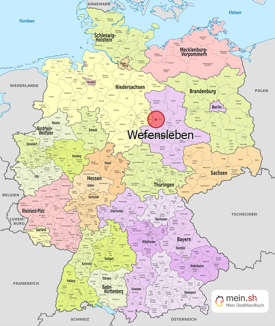 Deutschlandkarte mit Wefensleben
