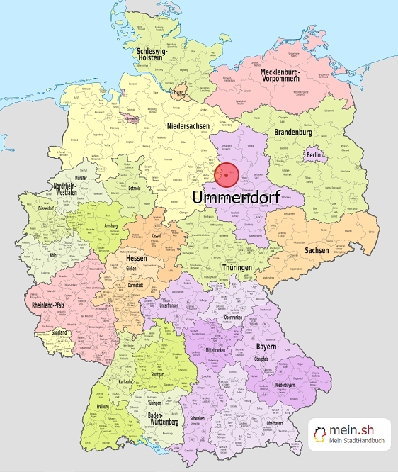 Deutschlandkarte mit Ummendorf