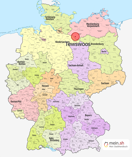 Deutschlandkarte mit Tewswoos