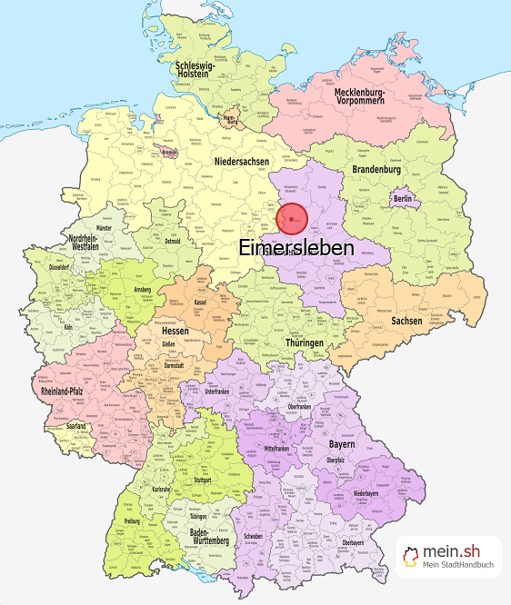 Deutschlandkarte mit Eimersleben