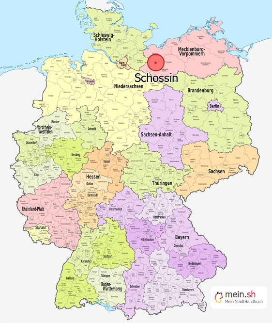 Deutschlandkarte mit Schossin