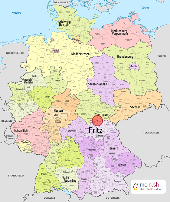 Deutschlandkarte mit Fritz