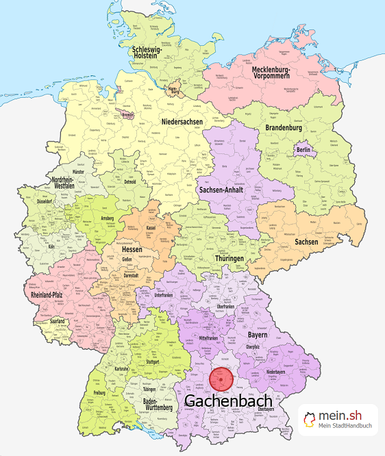 Deutschlandkarte mit Gachenbach