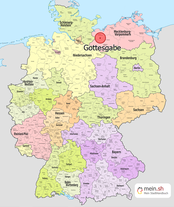 Deutschlandkarte mit Gottesgabe