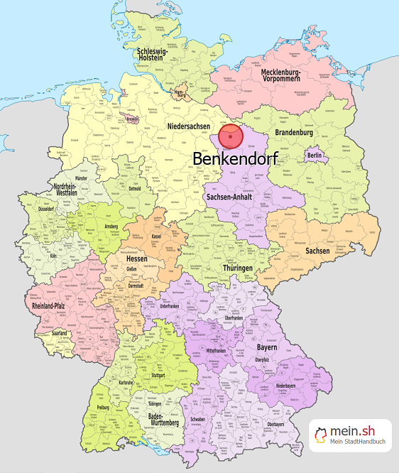 Deutschlandkarte mit Benkendorf