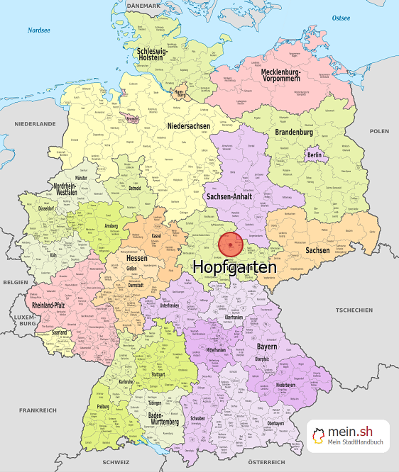 Deutschlandkarte mit Hopfgarten