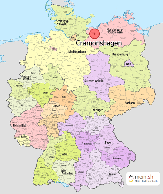 Deutschlandkarte mit Cramonshagen