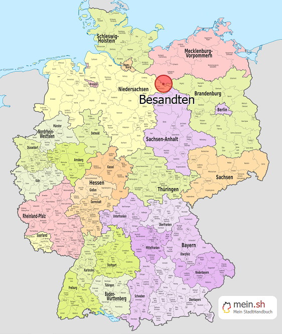 Deutschlandkarte mit Besandten