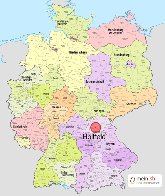 Deutschlandkarte mit Hollfeld